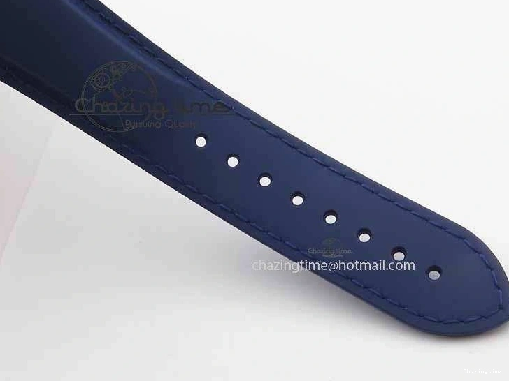 0508 Chic Planet Ocean Master Chrono 45mm SS OM 1:1 Best Edition Blue Dial On Blue Rubber Strap A 8172